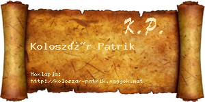 Koloszár Patrik névjegykártya