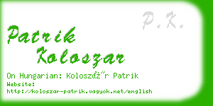 patrik koloszar business card